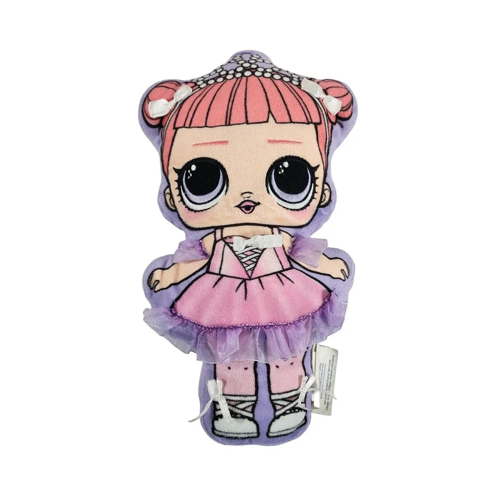 LOL Surprise Center Stage Ballerina Plush Character Pillow Pink Purple 14 Inch